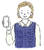 スマホを持つ人物のイラスト